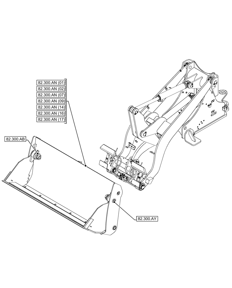Схема запчастей Case 21F - (00.000.82[02]) - PICTORIAL INDEX - FRONT LOADER (00) - GENERAL & PICTORIAL INDEX