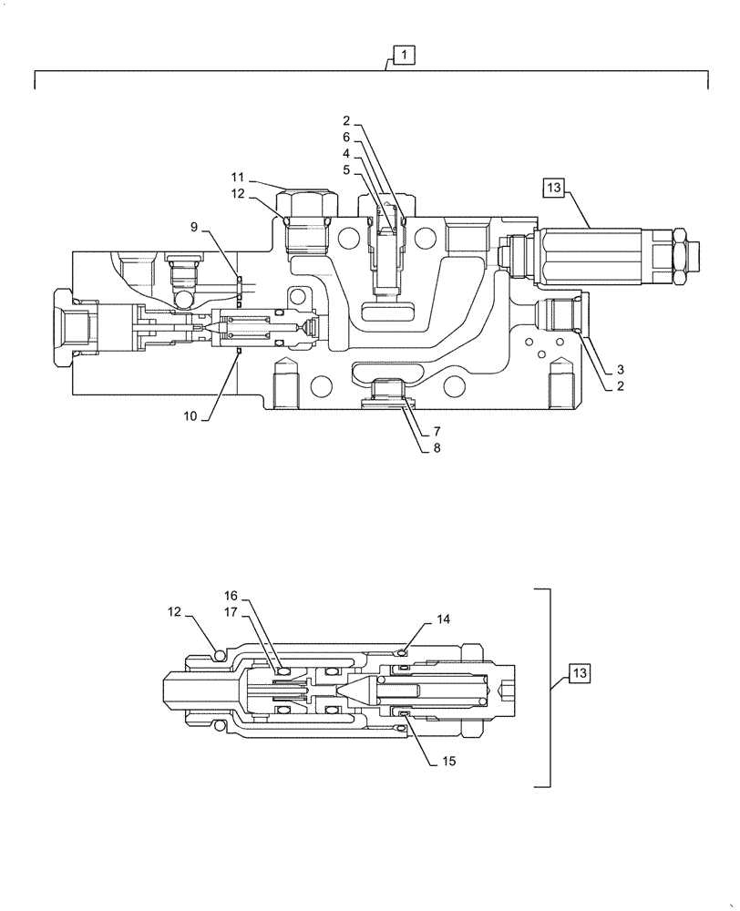 Схема запчастей Case CX36B - (35.359.AB[16]) - VALVE SECTION (35) - HYDRAULIC SYSTEMS