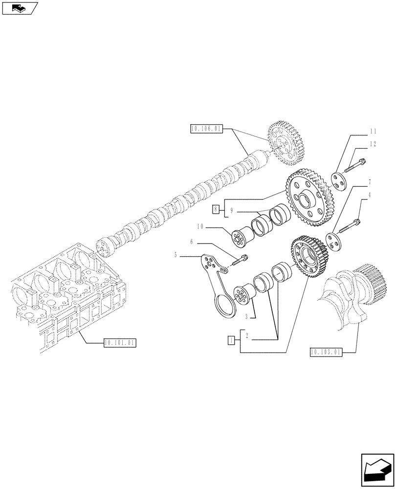 Схема запчастей Case F3AE0684K E910 - (10.106.05) - INTERMEDIATE CONTROLS - MY11 8120 (10) - ENGINE