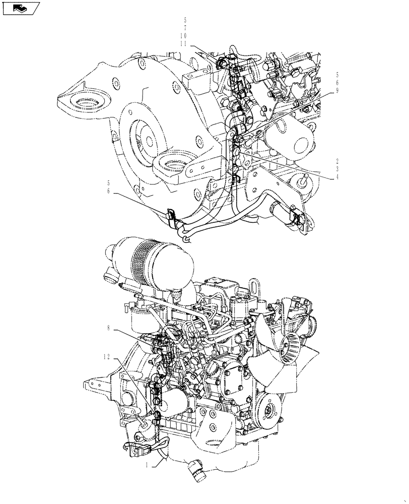 Схема запчастей Case CX27B ASN - (55.100.05) - HARNESS ASSY, ENGINE (55) - ELECTRICAL SYSTEMS