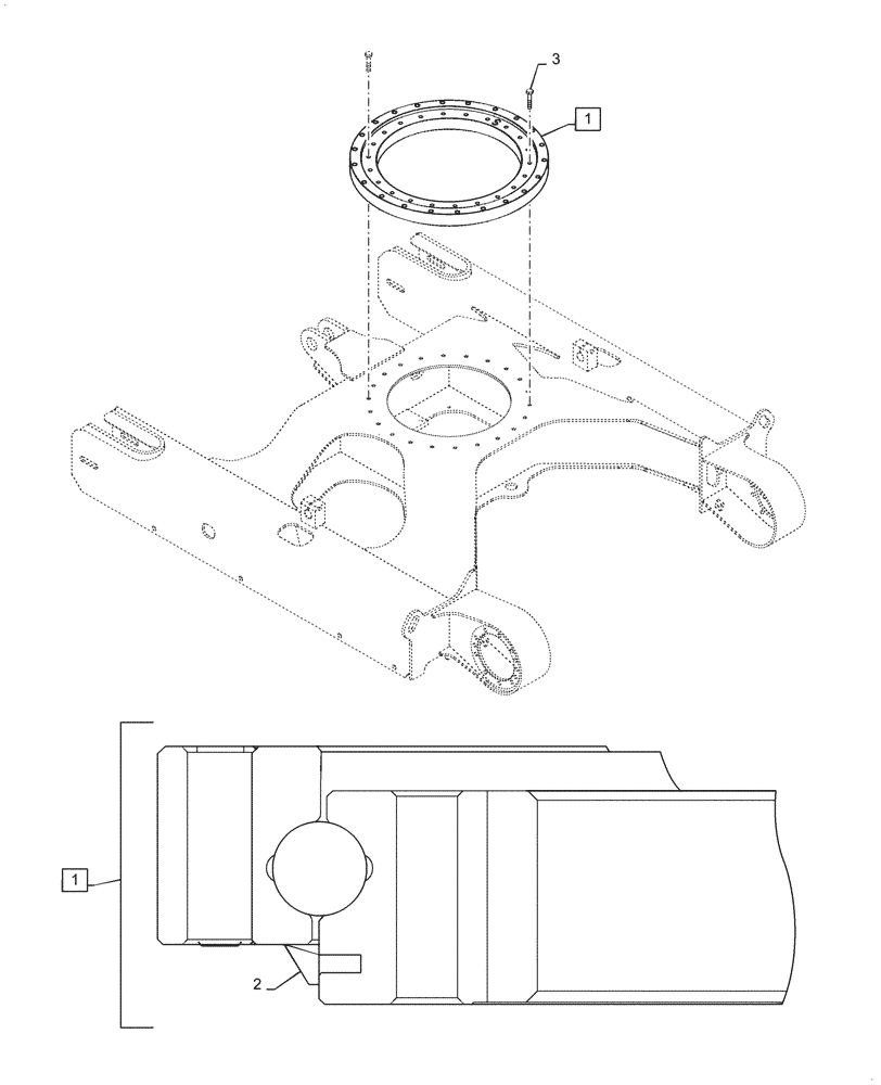 Схема запчастей Case CX31B - (39.103.AD) - SLEWING RING, ASSY (39) - FRAMES AND BALLASTING