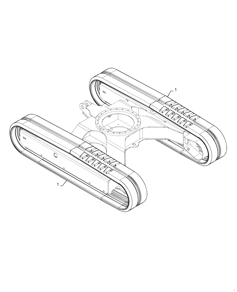 Схема запчастей Case CX36B - (48.100.AE) - RUBBER, CRAWLER BELT (48) - TRACKS & TRACK SUSPENSION