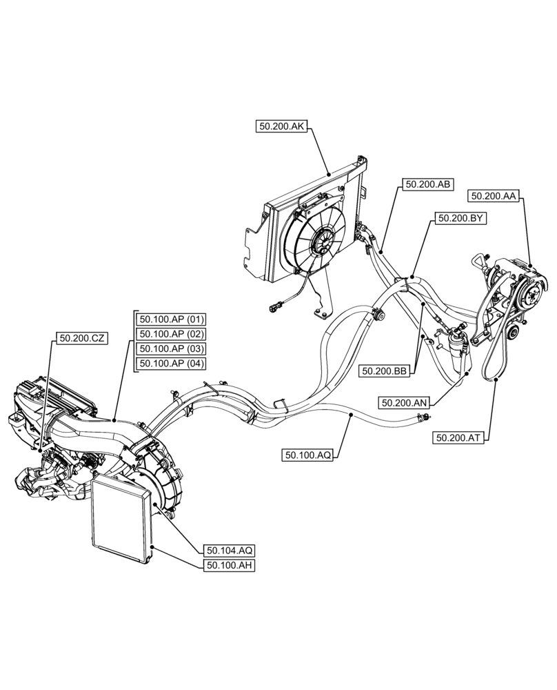 Схема запчастей Case 21F - (00.000.50) - PICTORIAL INDEX - CAB CLIMATE CONTROL (00) - GENERAL & PICTORIAL INDEX