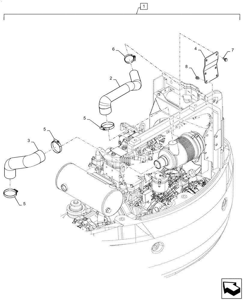 Схема запчастей Case CX36B - (10.202.AB[02]) - AIR CLEANER ASSY (10) - ENGINE