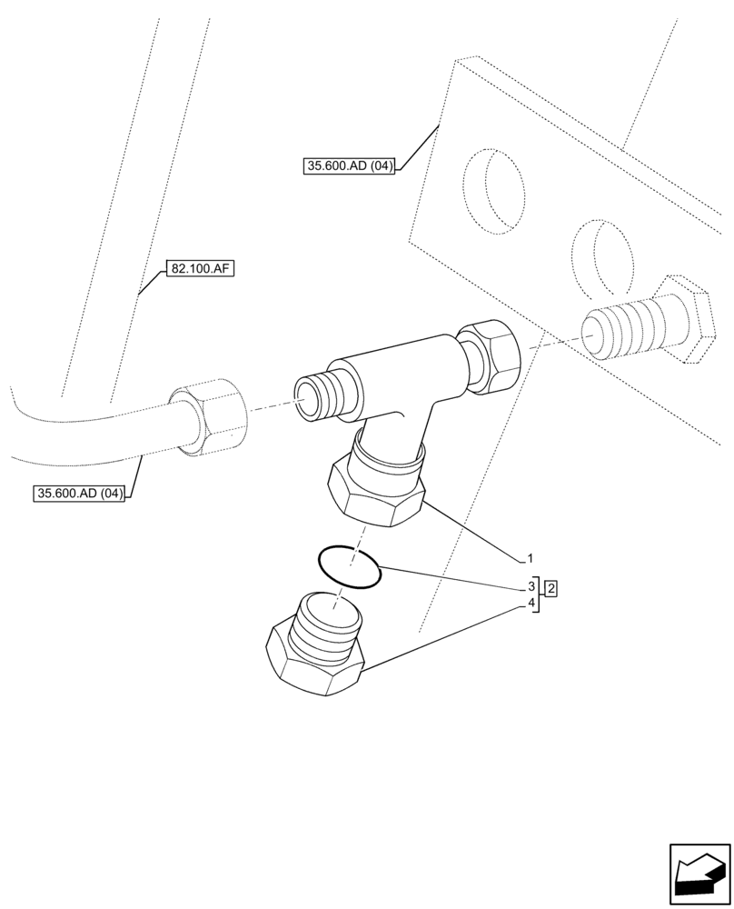 Схема запчастей Case 221F - (35.600.AD[09]) - VAR - 402048 - AUXILIARY HYDRAULIC, DRAIN LINE, PLUG (35) - HYDRAULIC SYSTEMS