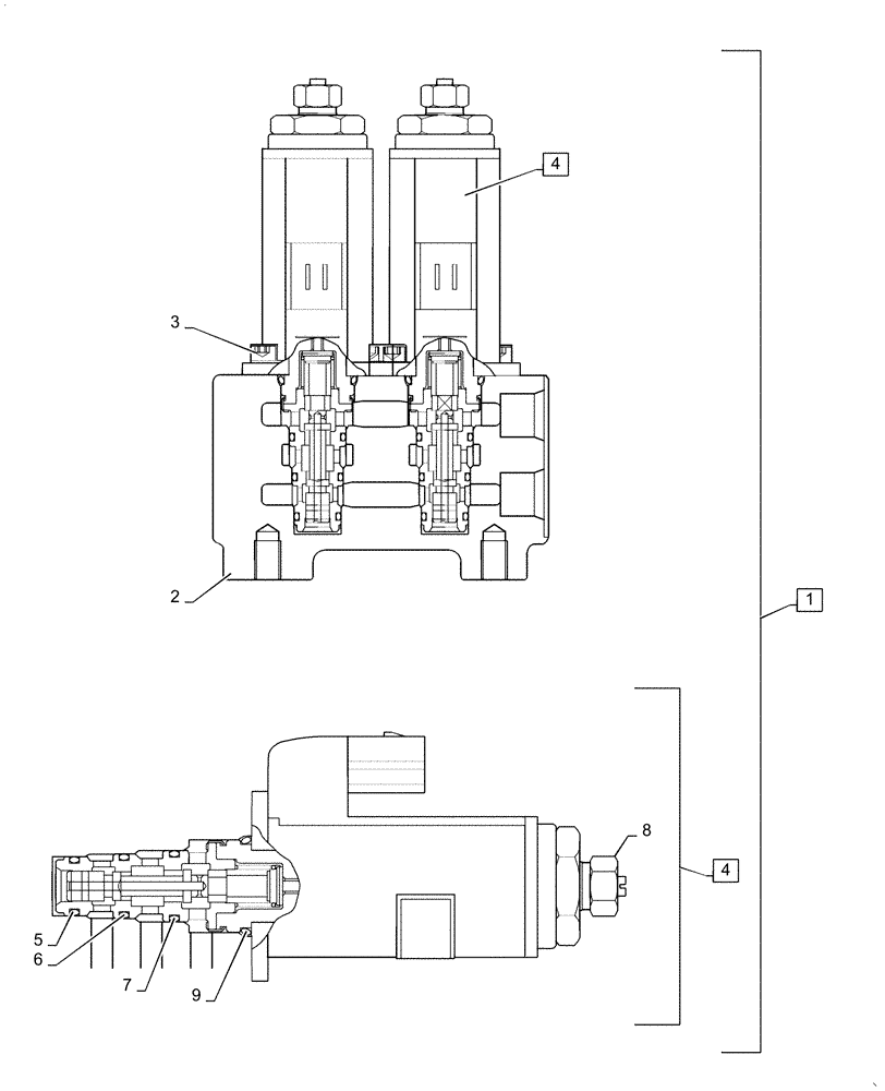 Схема запчастей Case CX36B - (35.359.AE[21]) - VALVE, ASSY, SOLENOID, NIBBLER & BREAKER (35) - HYDRAULIC SYSTEMS