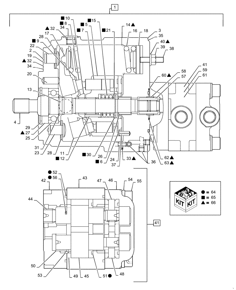 Схема запчастей Case CX36B - (35.106.AD[03]) - PUMP, ASSY, HYDRAULIC, CANOPY (35) - HYDRAULIC SYSTEMS