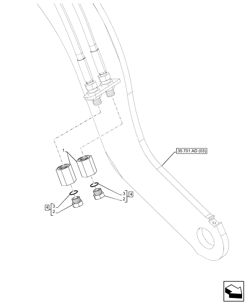 Схема запчастей Case 221F - (35.600.AX[01]) - VAR - 734619 - QUICK COUPLER (35) - HYDRAULIC SYSTEMS