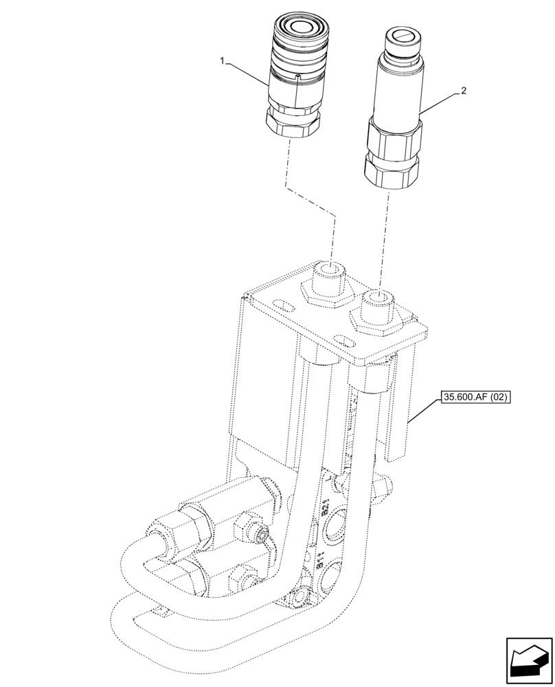 Схема запчастей Case 21F - (35.600.BI[03]) - VAR - 402038 - FLOW SELECTOR (35) - HYDRAULIC SYSTEMS