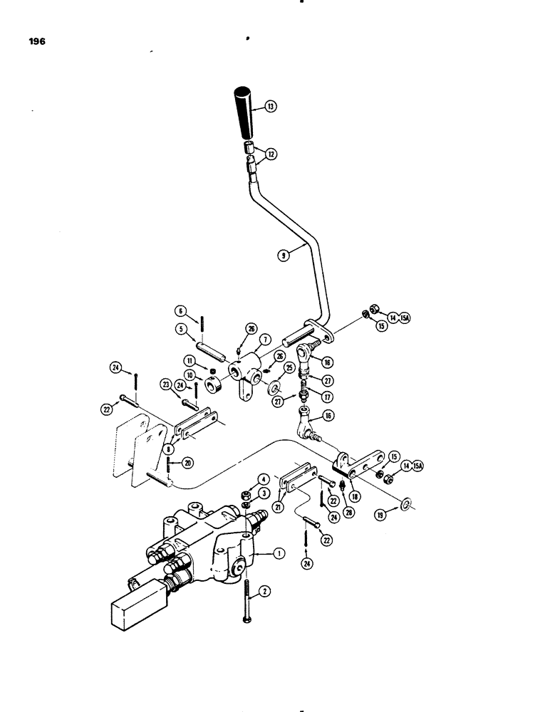 Схема запчастей Case 450B - (196) - TWO SPOOL CONTROL VALVE AND CONTROL LEVER, ALL CONTROL VALVES HAVE PART NO. ON IDENTIFICATION PLATE (07) - HYDRAULIC SYSTEM