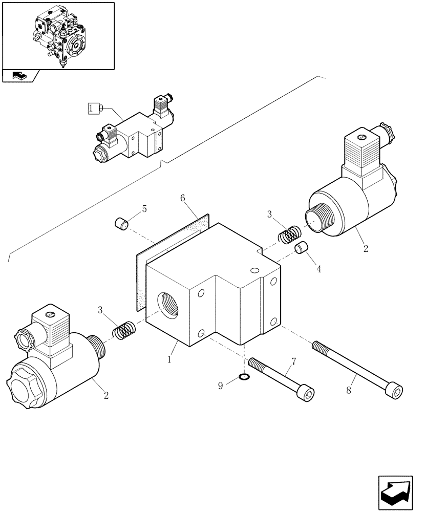 Схема запчастей Case 321E - (1.82.3/02[07]) - SOLENOID VALVE (07) - HYDRAULIC SYSTEMS