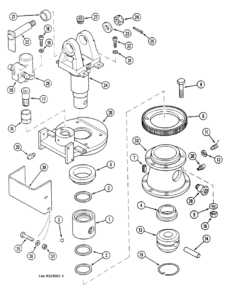 Схема запчастей Case 688C - (8G-150) - HYDRAULIC SWING TURNING JOINT (07) - HYDRAULIC SYSTEM