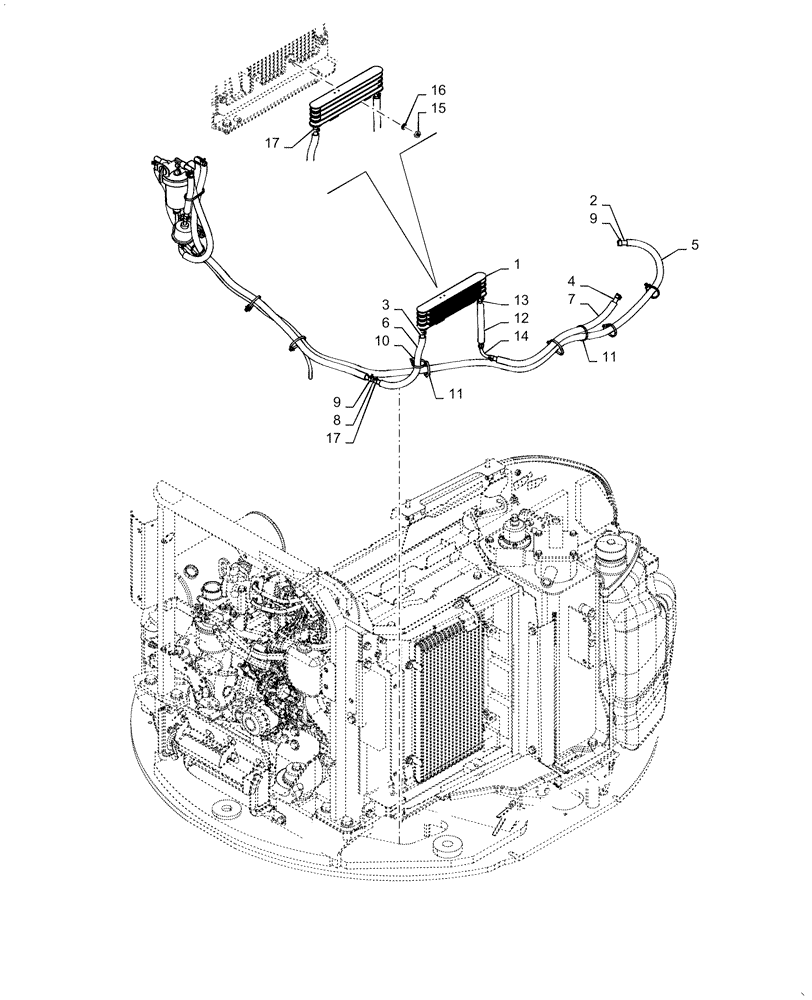 Схема запчастей Case CX31B - (10.216.BA[01]) - FUEL LINE (10) - ENGINE