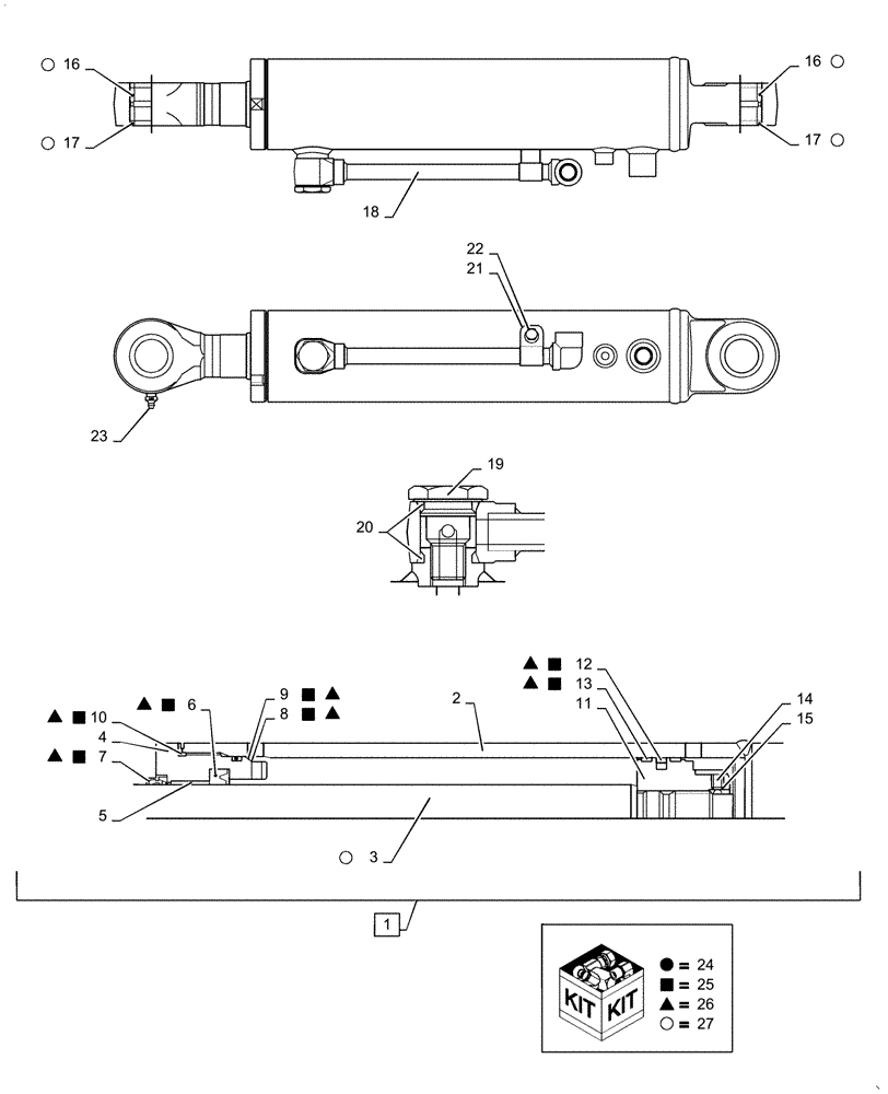 Схема запчастей Case CX36B - (35.741.AC[02]) - CYLINDER, ANGLE (35) - HYDRAULIC SYSTEMS