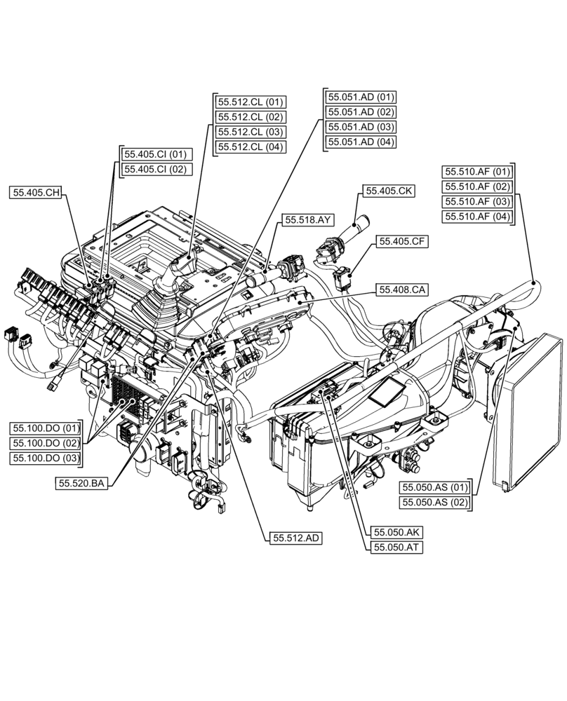 Схема запчастей Case 21F - (00.000.55[03]) - PICTORIAL INDEX - ELECTRICAL SYSTEMS (00) - GENERAL & PICTORIAL INDEX