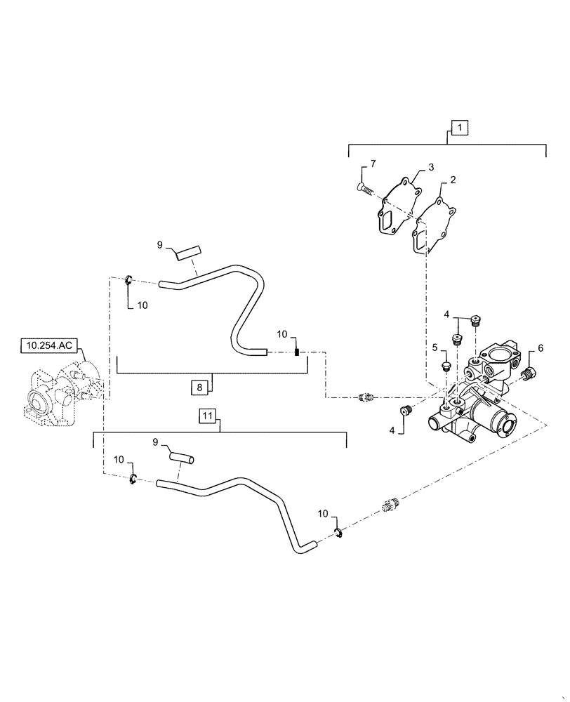 Схема запчастей Case CX31B - (10.400.BB[02]) - COOLING WATER SYSTEM (10) - ENGINE