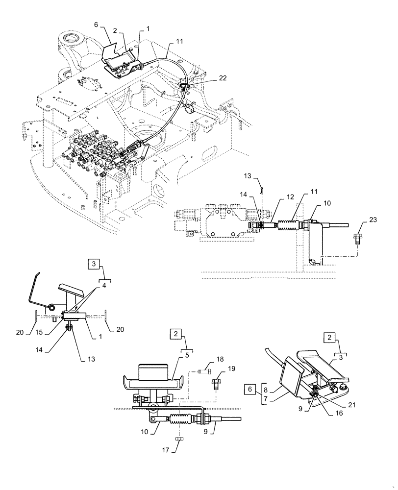 Схема запчастей Case CX36B - (35.356.AK[01]) - PEDAL, INSTALL (35) - HYDRAULIC SYSTEMS