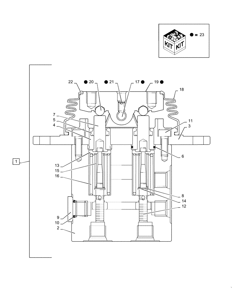 Схема запчастей Case CX31B - (35.355.AH[04]) - PILOT VALVE, ASSY (35) - HYDRAULIC SYSTEMS