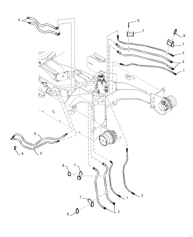 Схема запчастей Case CX36B - (35.353.AE[02]) - HYD. LINE, LOWER, ANGLE, DOZER (35) - HYDRAULIC SYSTEMS