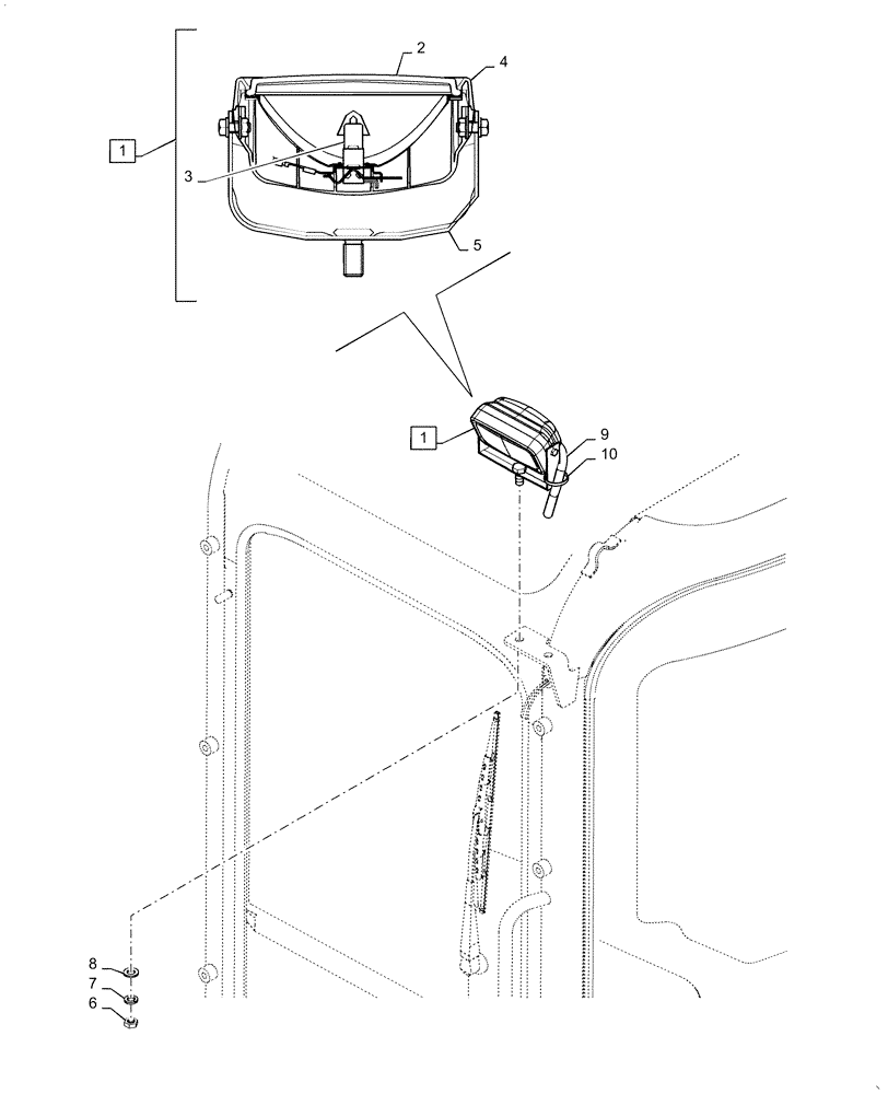 Схема запчастей Case CX36B - (55.514.AB) - LIGHT INSTALL, CAB (55) - ELECTRICAL SYSTEMS