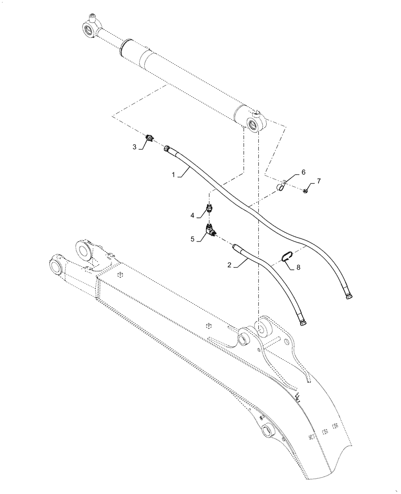 Схема запчастей Case CX36B - (35.737.AE) - HYD. LINE, CYLINDER, ARM (35) - HYDRAULIC SYSTEMS