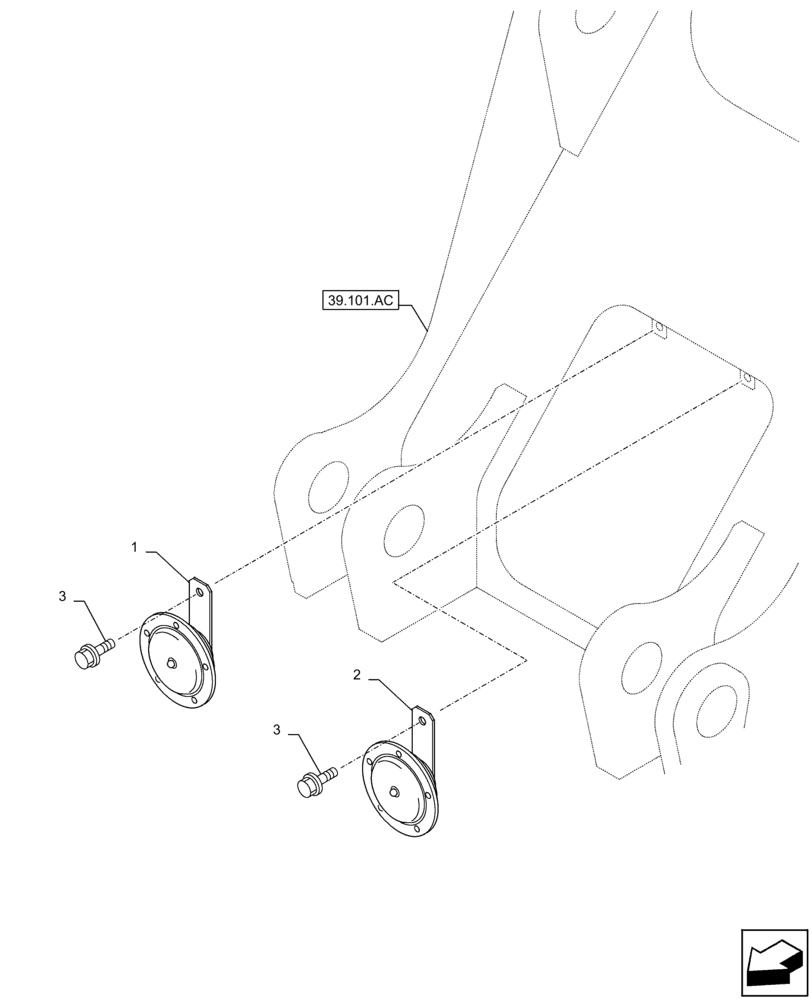 Схема запчастей Case CX250D LC - (55.408.AG[01]) - HORN (55) - ELECTRICAL SYSTEMS