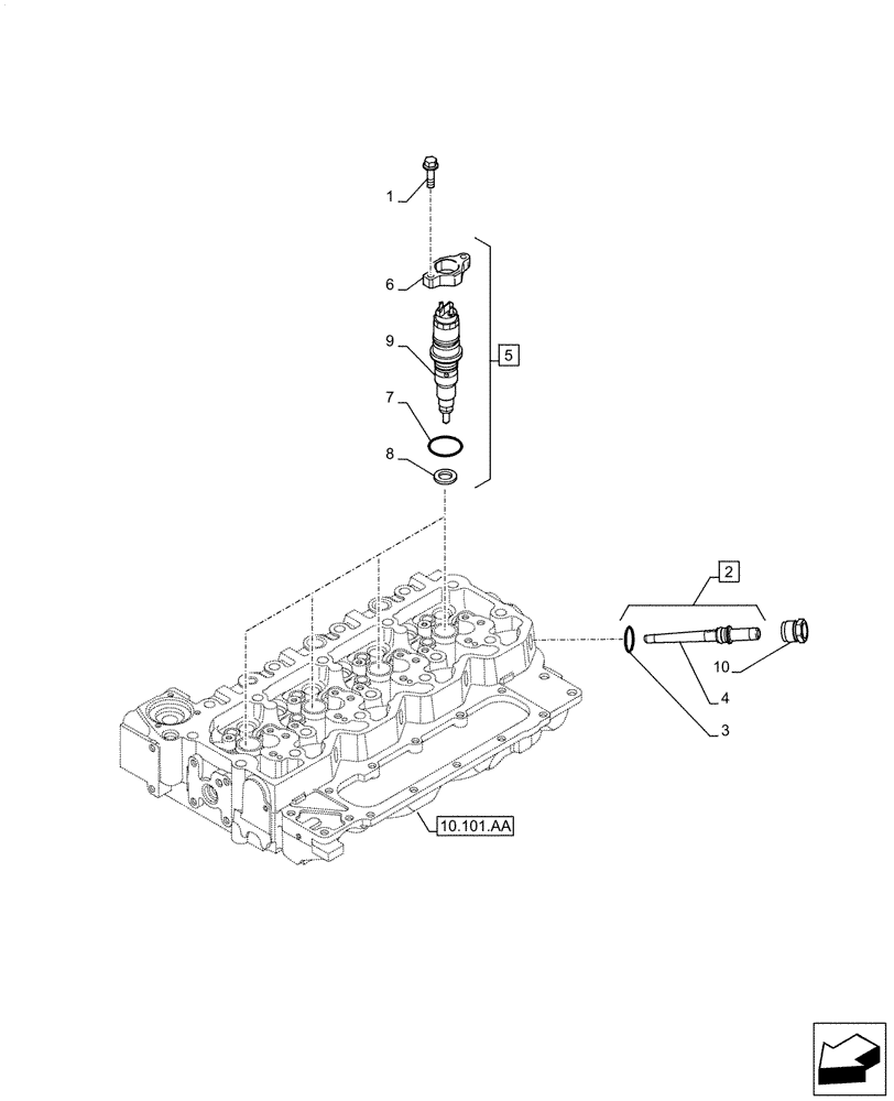 Схема запчастей Case F4HFE413H B004 - (10.218.AF) - FUEL INJECTOR (10) - ENGINE