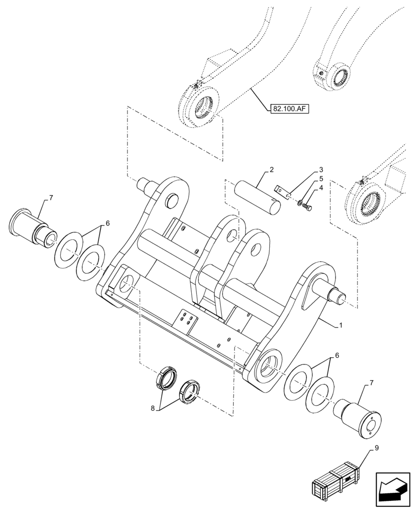 Схема запчастей Case 21F - (82.300.AX[03]) - VAR - 734517 - QUICK COUPLER (82) - FRONT LOADER & BUCKET