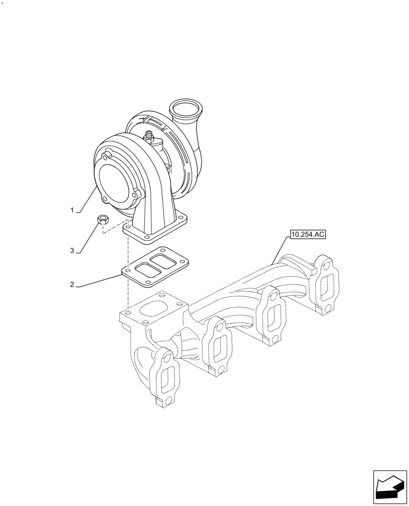 Схема запчастей Case F4HFE413H B004 - (10.250.AC) - TURBOCHARGER (10) - ENGINE