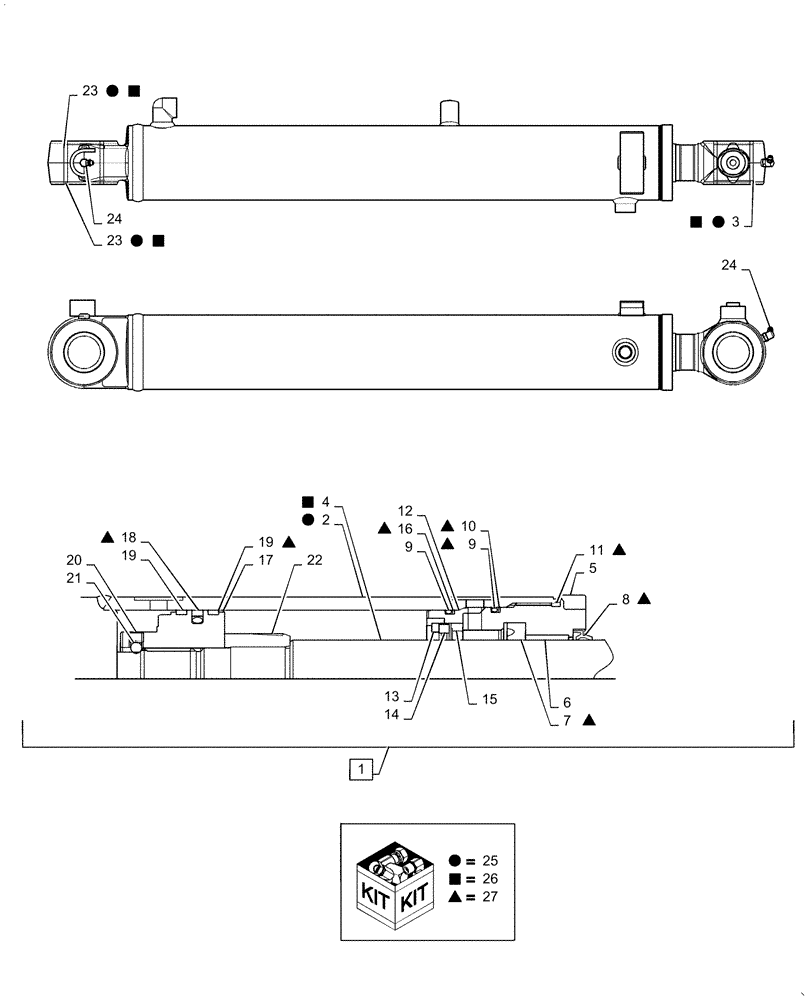 Схема запчастей Case CX36B - (35.736.AA[02]) - CYLINDER, BOOM, ASSY (35) - HYDRAULIC SYSTEMS