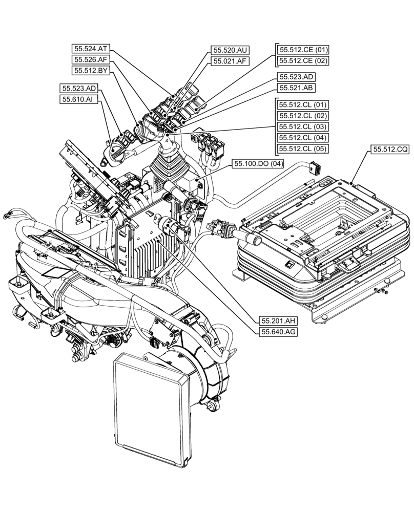 Схема запчастей Case 21F - (00.000.55[04]) - PICTORIAL INDEX - ELECTRICAL SYSTEMS (00) - GENERAL & PICTORIAL INDEX