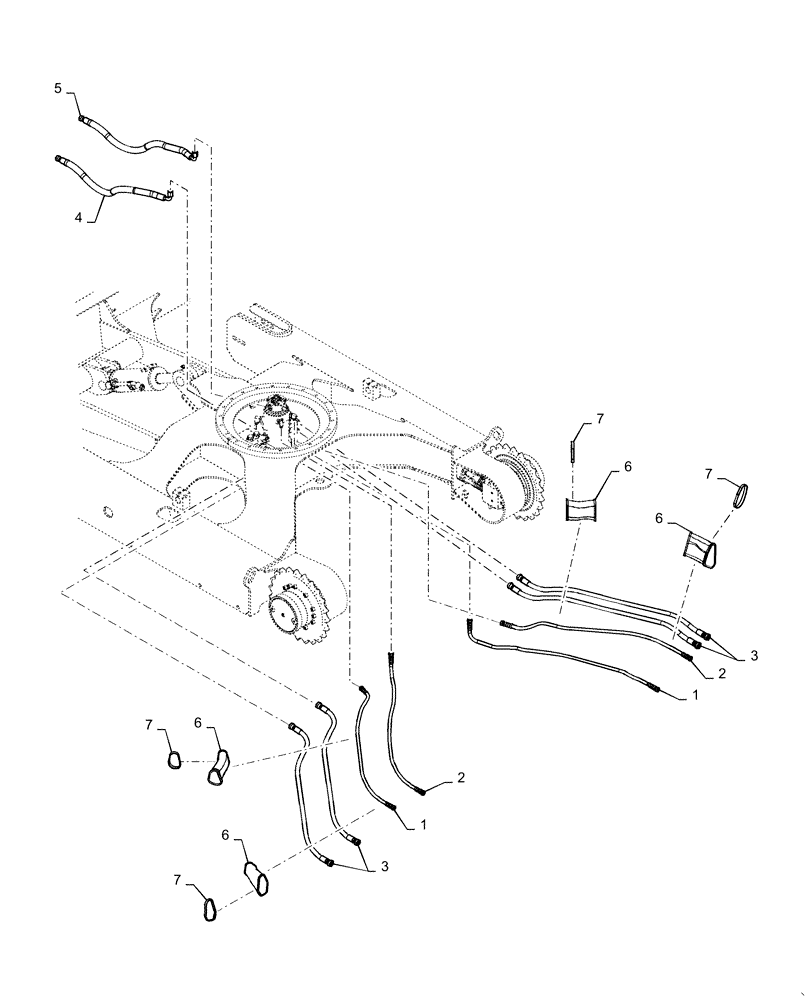 Схема запчастей Case CX36B - (35.353.AE[01]) - HYD. LINE, LOWER (35) - HYDRAULIC SYSTEMS