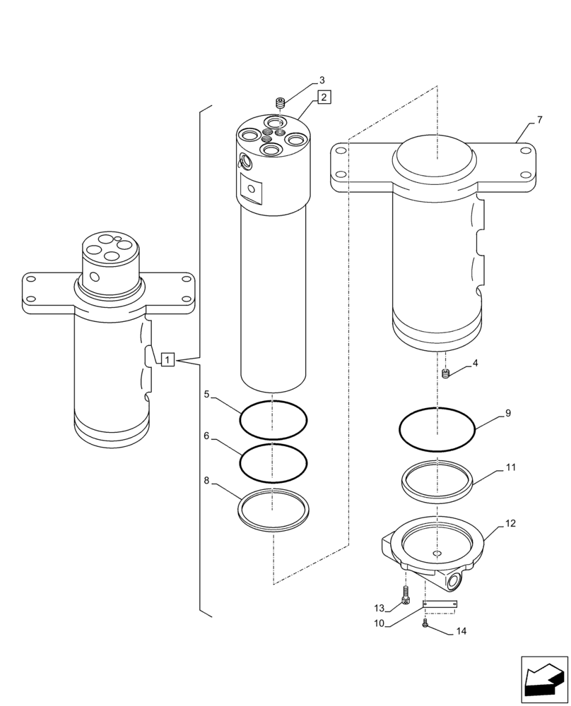 Схема запчастей Case CX250D LC - (35.354.AA[02]) - HYDRAULIC SWIVEL, COMPONENTS (35) - HYDRAULIC SYSTEMS