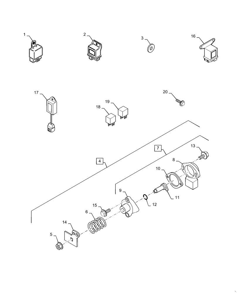 Схема запчастей Case CX36B - (55.015.AA[02]) - ACCESSORIES (55) - ELECTRICAL SYSTEMS