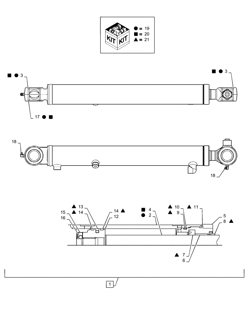 Схема запчастей Case CX31B - (35.738.AA[02]) - CYLINDER, BUCKET, ASSY (35) - HYDRAULIC SYSTEMS