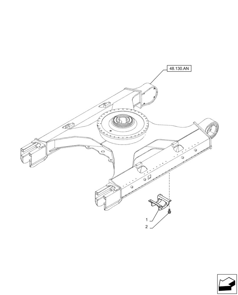 Схема запчастей Case CX250D LC - (48.100.AF[02]) - VAR - 461541 - TRACK CHAIN, GUIDE, SINGLE (48) - TRACKS & TRACK SUSPENSION