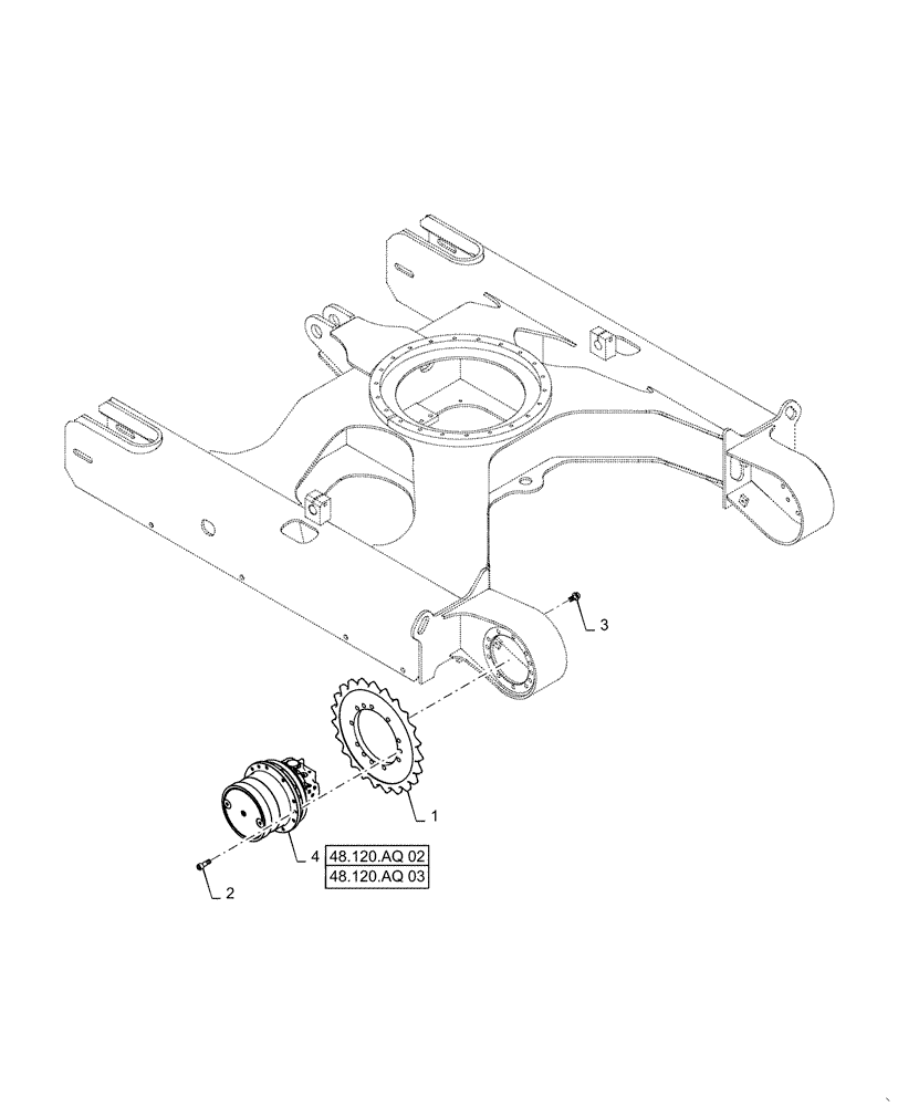 Схема запчастей Case CX31B - (48.120.AQ[01]) - MOTOR INSTALL, PROPEL (48) - TRACKS & TRACK SUSPENSION