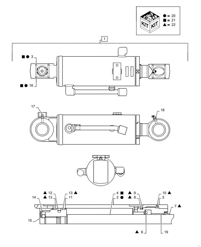 Схема запчастей Case CX31B - (35.741.AA[04]) - CYLINDER, ANGLE, DOZER, ASSY (35) - HYDRAULIC SYSTEMS