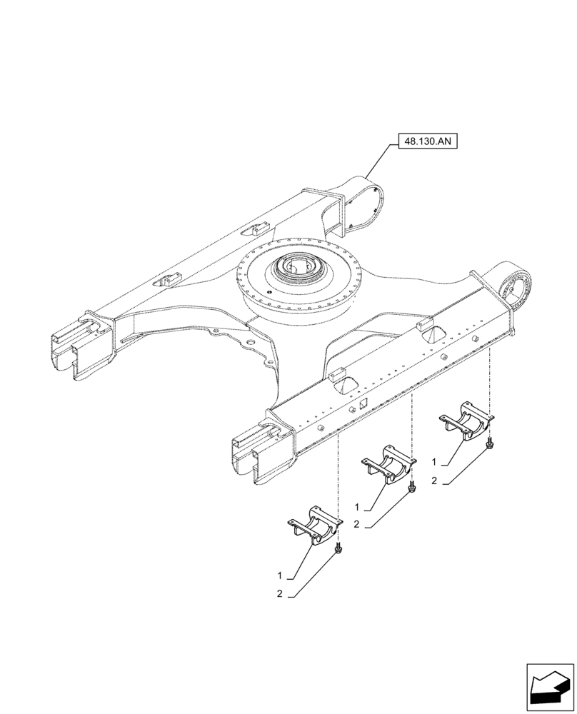 Схема запчастей Case CX250D LC - (48.100.AF[01]) - VAR - 461143 - TRACK CHAIN, GUIDE, TRIPLE (48) - TRACKS & TRACK SUSPENSION