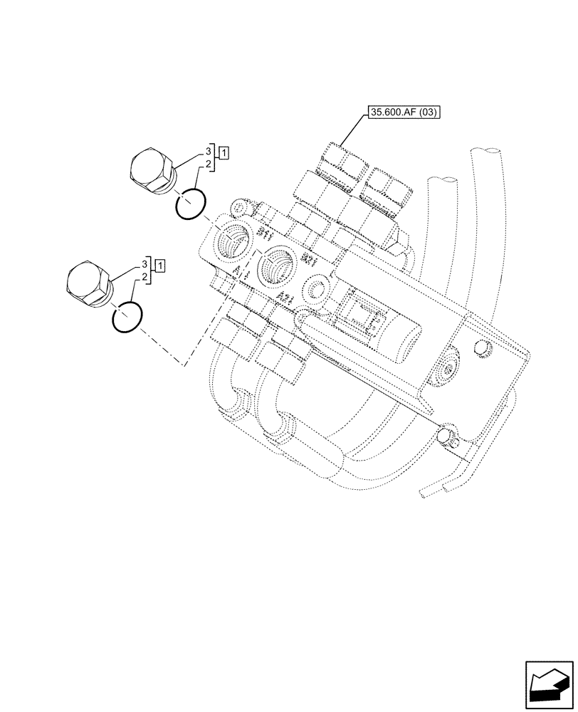 Схема запчастей Case 321F - (35.734.AG[08]) - VAR - 734616 - HYDRAULIC LINE, PLUGS (35) - HYDRAULIC SYSTEMS