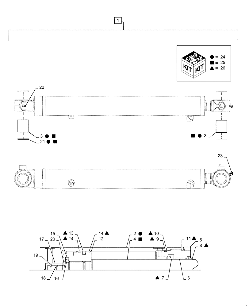 Схема запчастей Case CX36B - (35.737.AA[03]) - CYLINDER, ARM, ASSY (35) - HYDRAULIC SYSTEMS