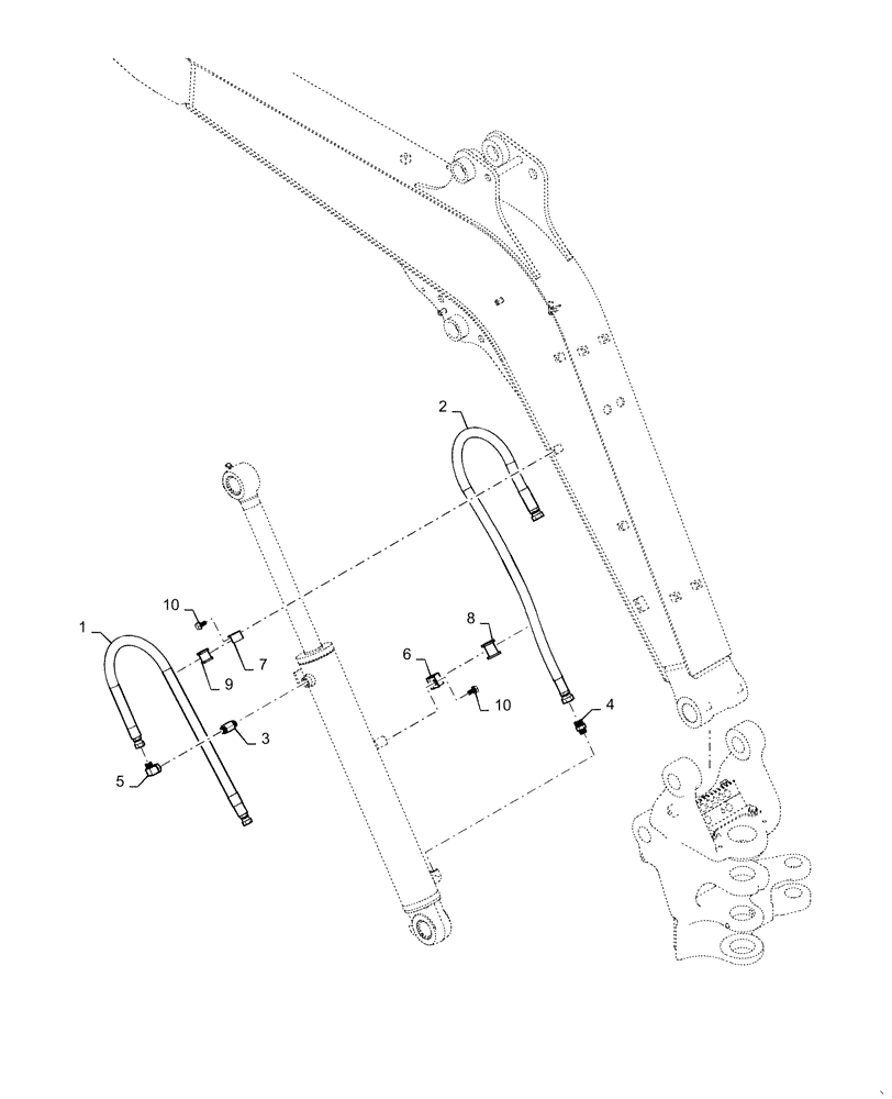 Схема запчастей Case CX31B - (35.736.AC[05]) - HYD. LINE, CYLINDER, BOOM (35) - HYDRAULIC SYSTEMS