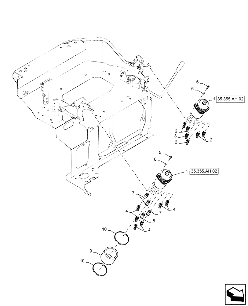 Схема запчастей Case CX31B - (35.355.AH[01]) - VALVE INSTALL (35) - HYDRAULIC SYSTEMS