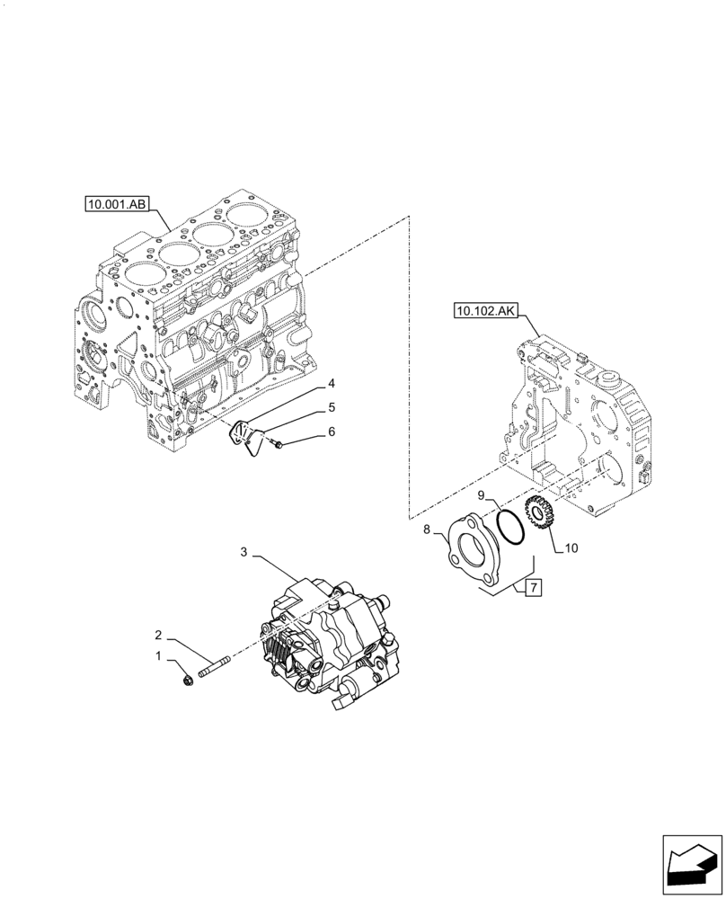 Схема запчастей Case F4HFE413H B004 - (10.218.AQ) - INJECTION PUMP (10) - ENGINE