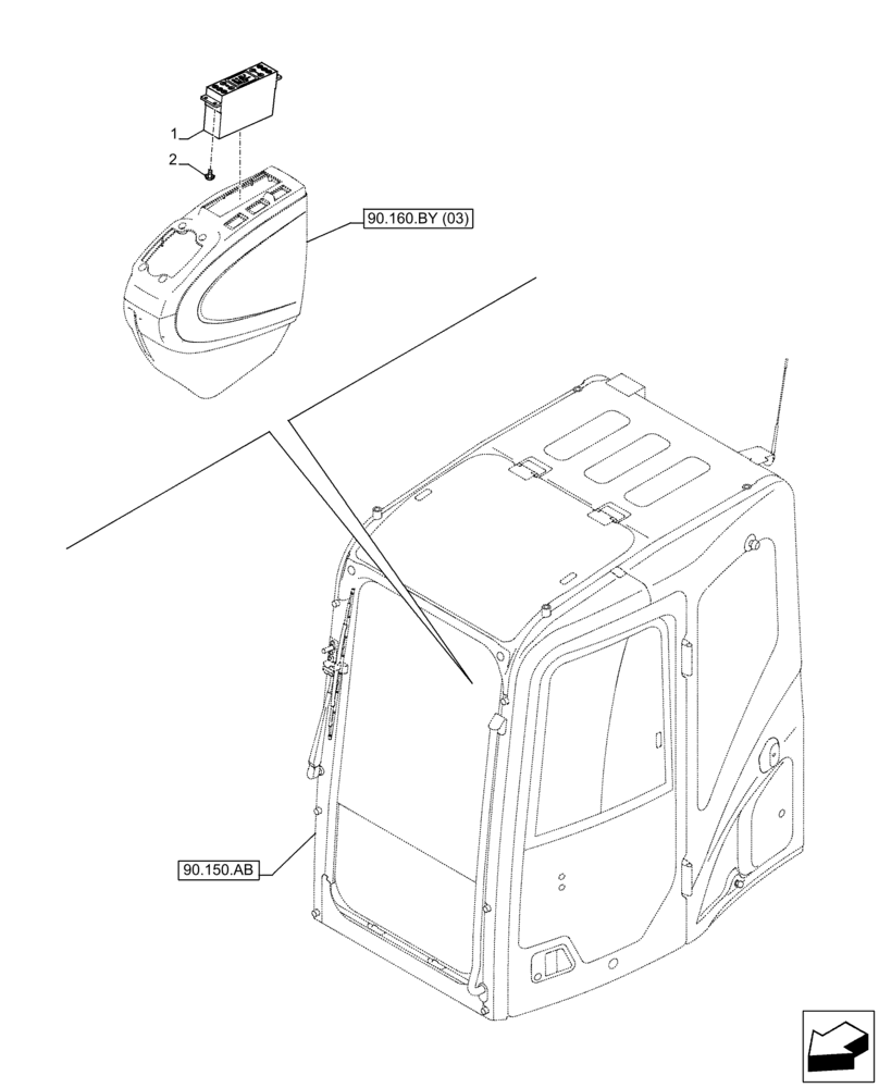 Схема запчастей Case CX250D LC - (55.051.AA) - A/C CONTROL PANEL (55) - ELECTRICAL SYSTEMS