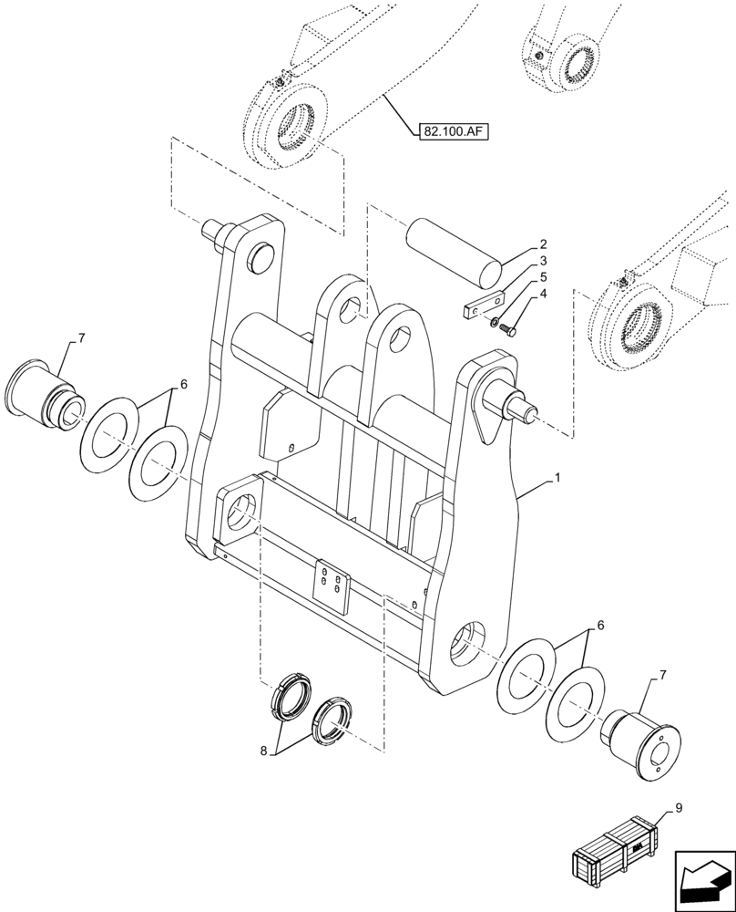 Схема запчастей Case 21F - (82.300.AX[03]) - VAR - 734517 - QUICK COUPLER (82) - FRONT LOADER & BUCKET