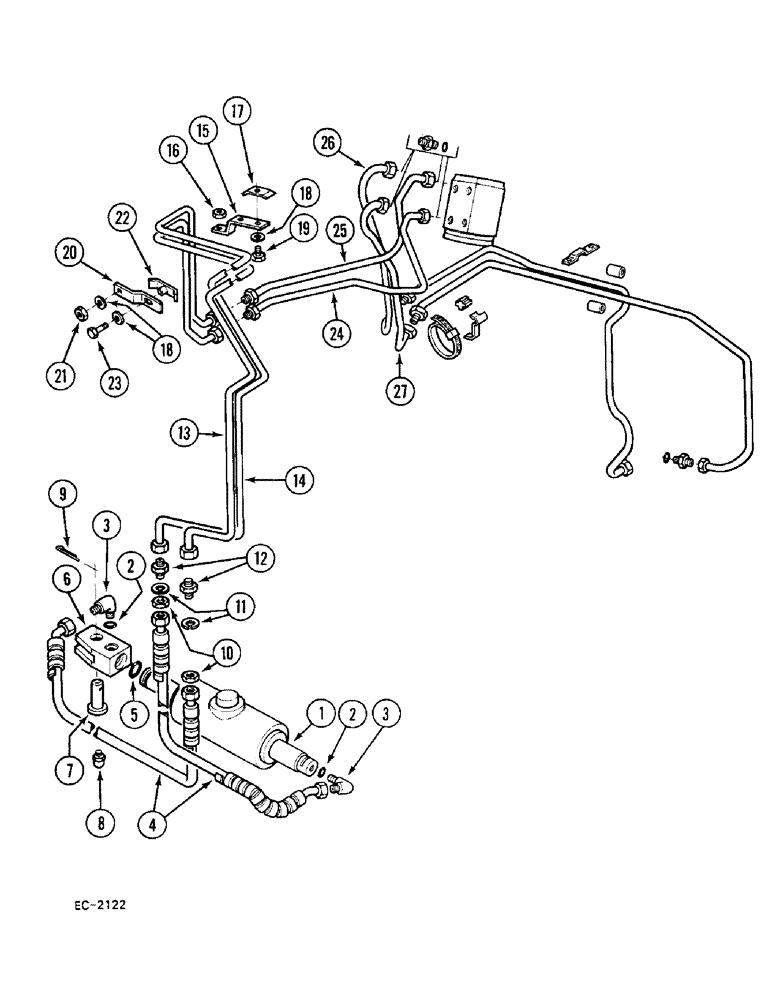 Схема запчастей Case 380B - (5-118) - POWER STEERING, PRIOR TO P.I.N. 18001 (05) - STEERING