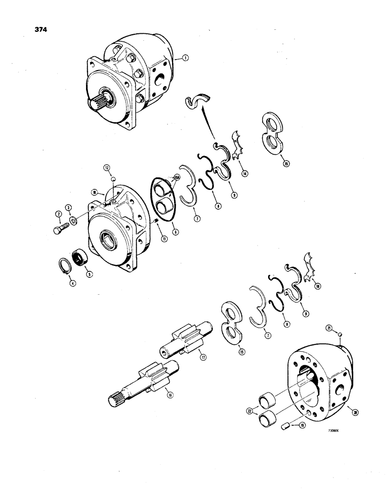 Схема запчастей Case 850 - (374) - R30316 EQUIPMENT PUMP, TYRONE NO. 20250 C-ID-2 (07) - HYDRAULIC SYSTEM