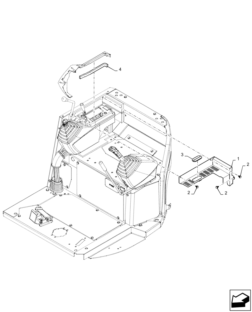 Схема запчастей Case CX31B - (90.151.AN[15]) - COVER ASSY, CAB, ANGLE, DOZER (90) - PLATFORM, CAB, BODYWORK AND DECALS