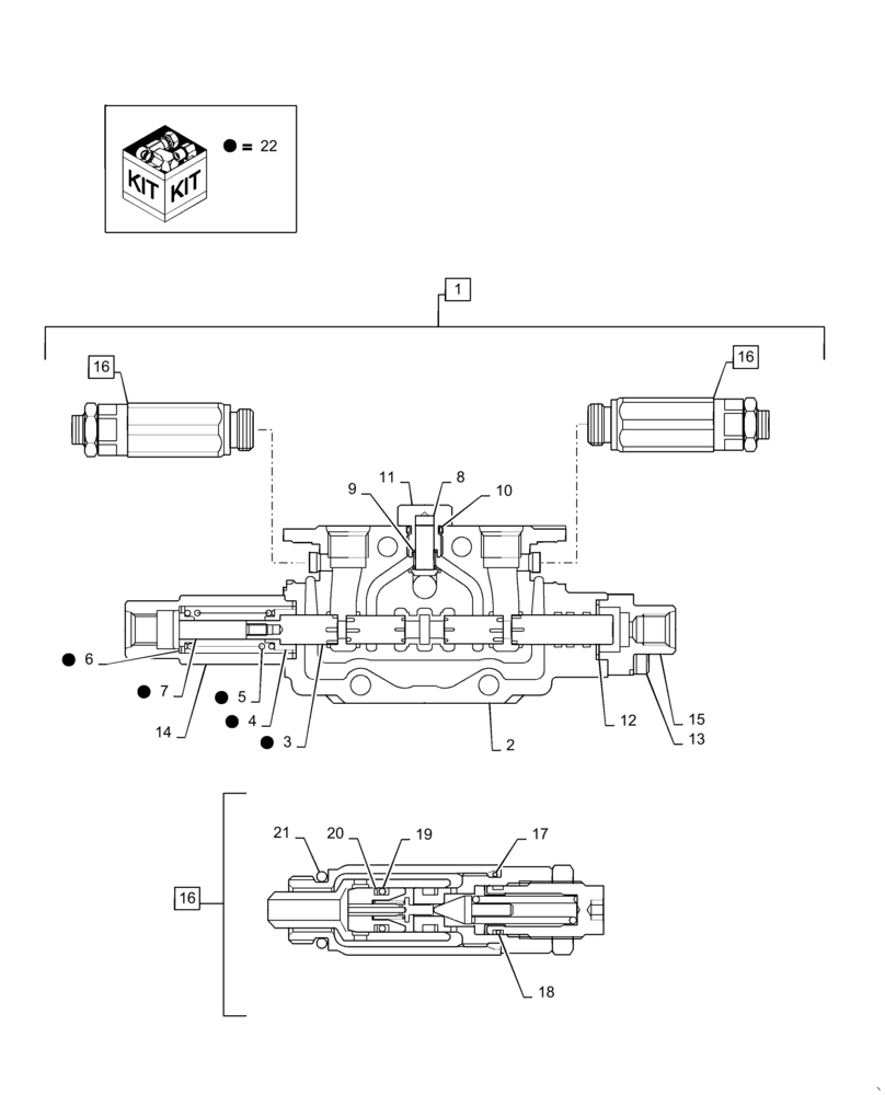 Схема запчастей Case CX31B - (35.359.AB[18]) - VALVE SECTION (35) - HYDRAULIC SYSTEMS